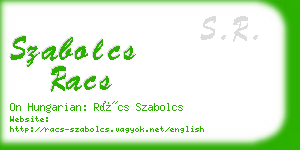 szabolcs racs business card